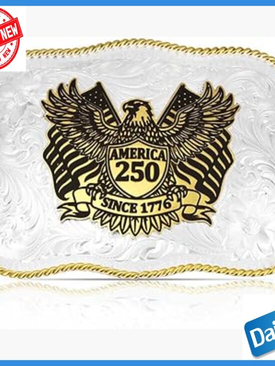 Other - Western Flag Belt Buckle Made in USA, Metal, One Size